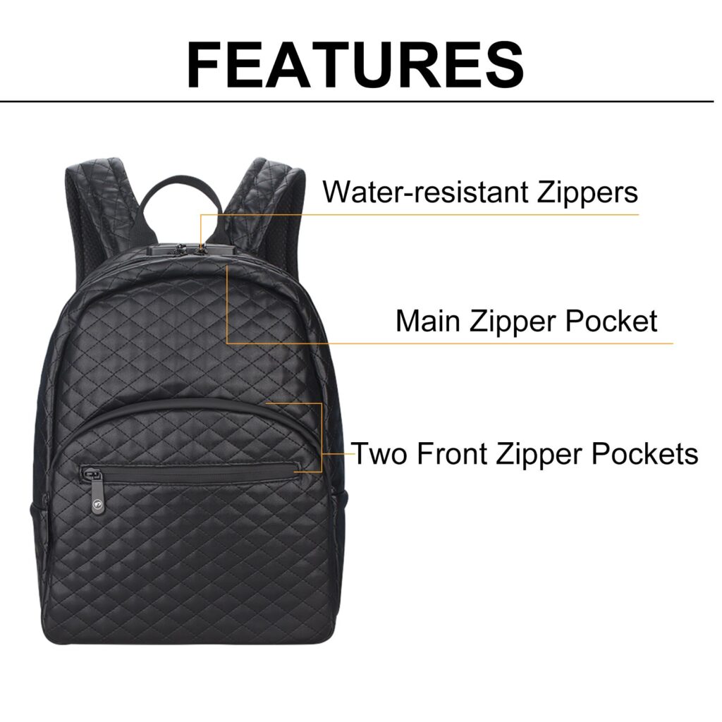 Leather Smell Proof MiniLock Safe Backpack 6