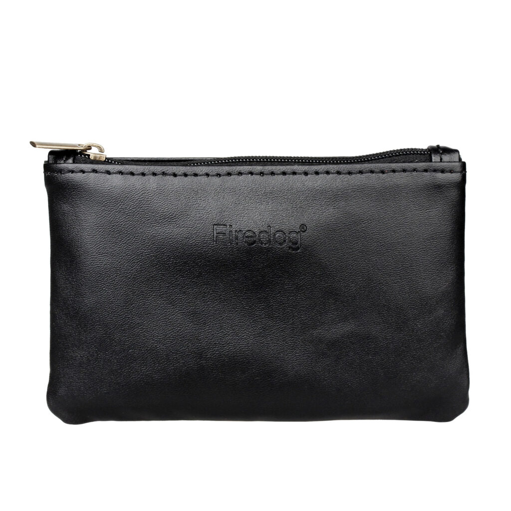 Vintage Leather Smell Proof Zipper Pouch 1