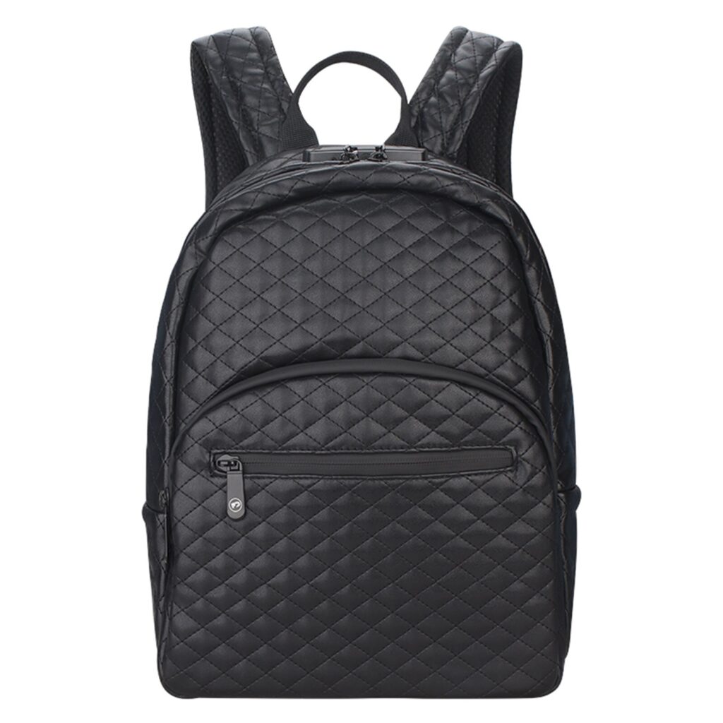 Leather Smell Proof MiniLock Safe Backpack 3